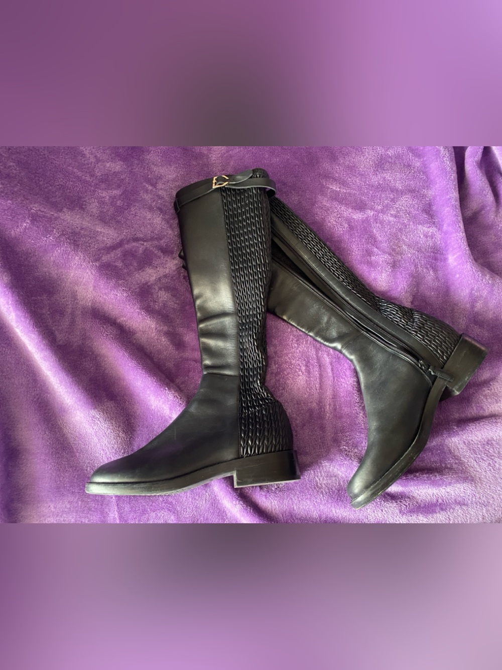 Riding Boots with Textured Back Panel
